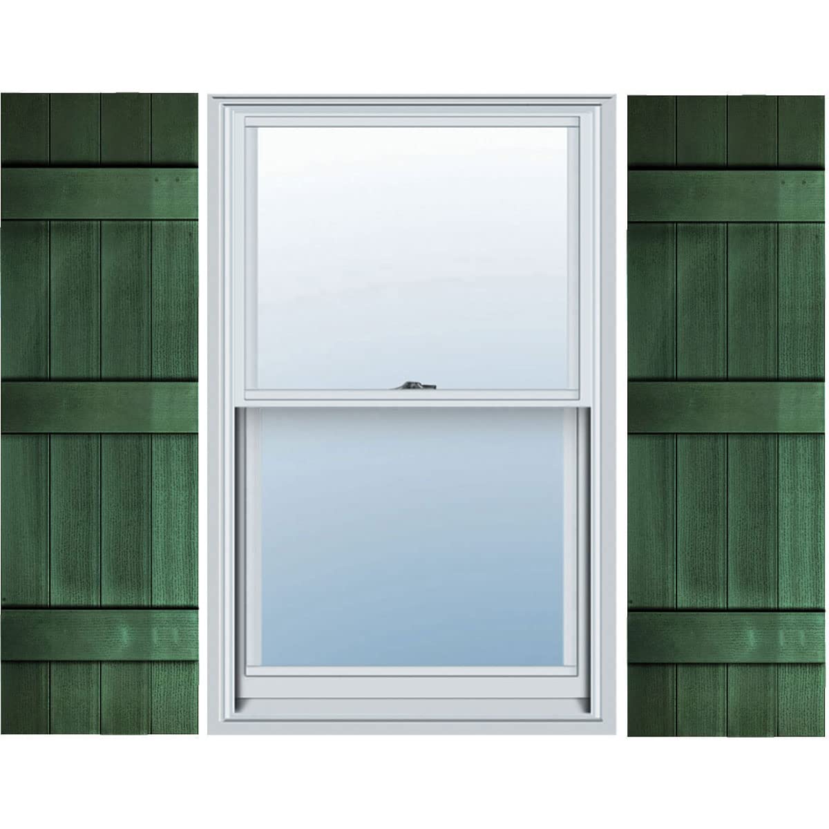 EVB14067GR 67-Inch Green Vinyl Shutters for Windows - Durable Exterior Shutters for Home, Patio & Garden Decor