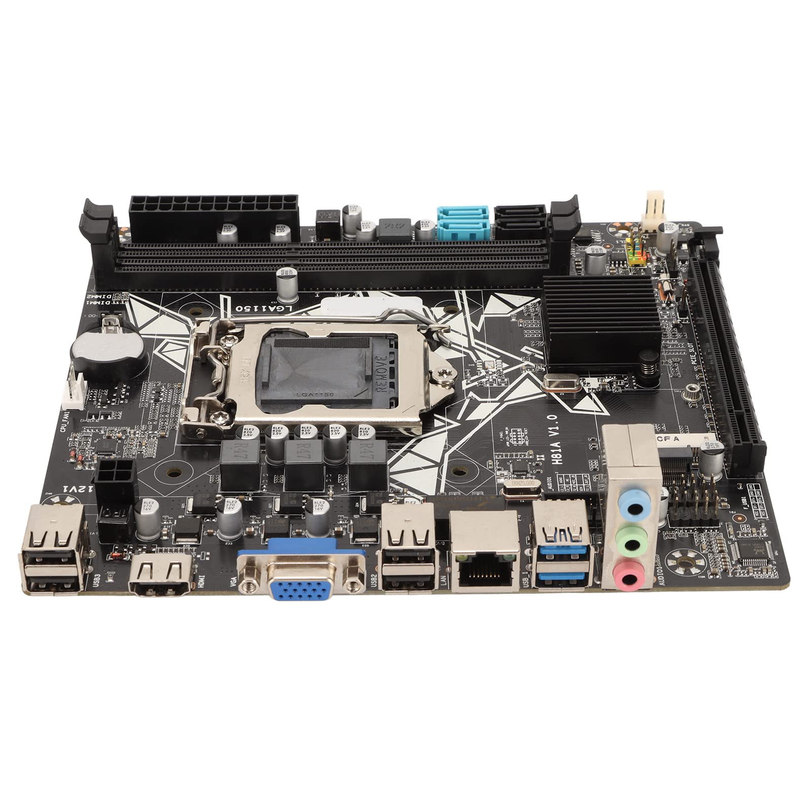 H81A LGA1150 DDR3 Gaming Motherboard with HD Multimedia & VGA Mini PCIE Interface - High Performance Desktop PC Motherboard for Gaming, Work & Multimedia