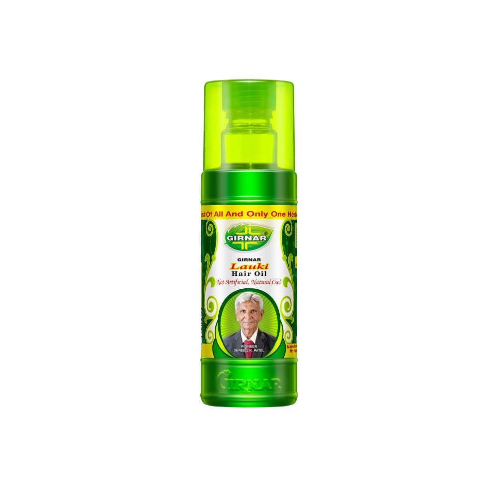 Girnar Lauki Hair Oil with 14 Herbal Extracts - 500ml Bottle for Hair Growth & Scalp Care | Natural Ayurvedic Treatment for Dry, Damaged Hair | Perfect for Daily Hair Nourishment & Massage