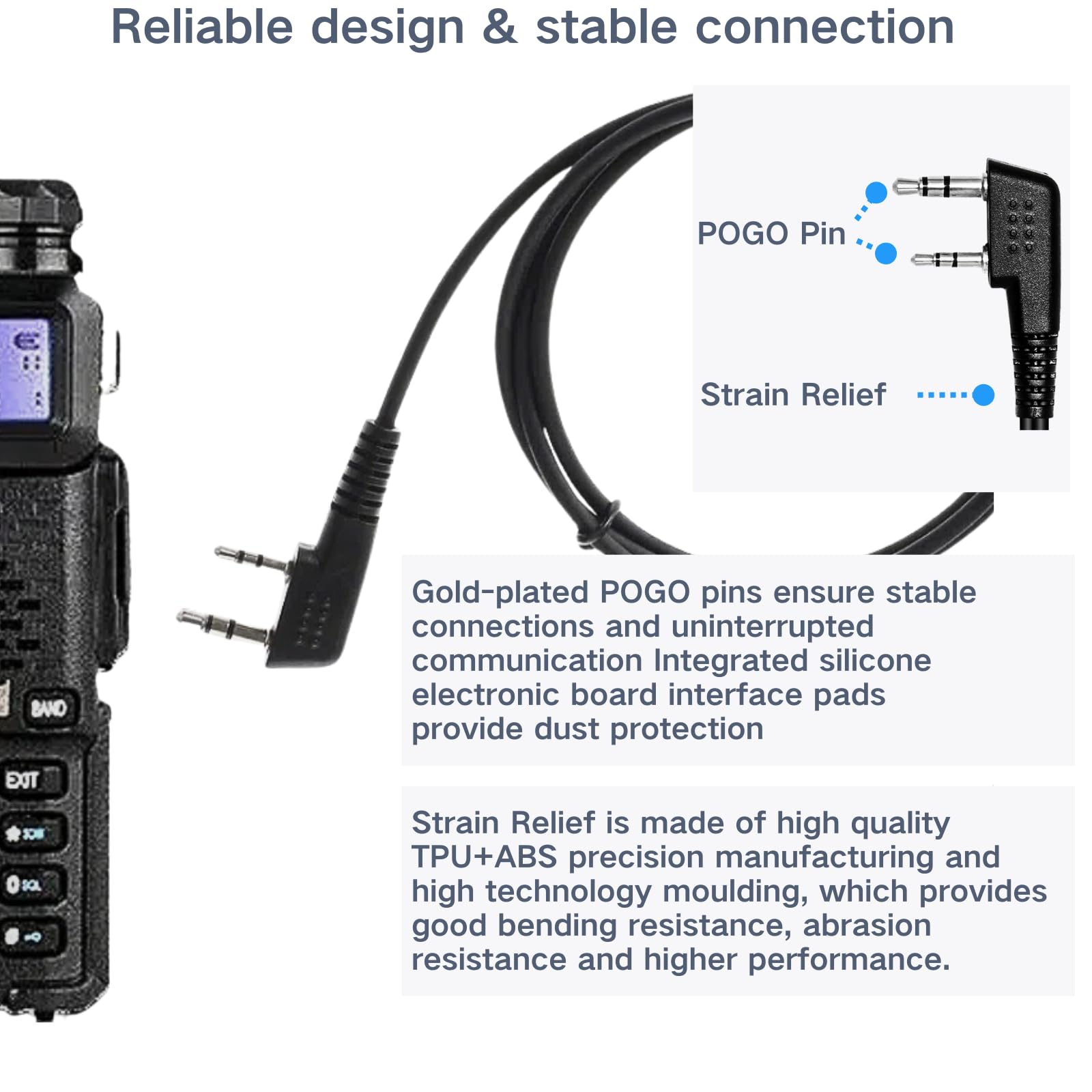 2025 New Walkie Talkie Earpiece with Mic - Compatible with Kenwood, Baofeng, SAMCOM, BTECH, Retevis Radios (UV-5R, BF-F8HP, UV-82HP, UV-888S) - Acoustic Tube Headset for Security, Construction & Outdoor Adventures