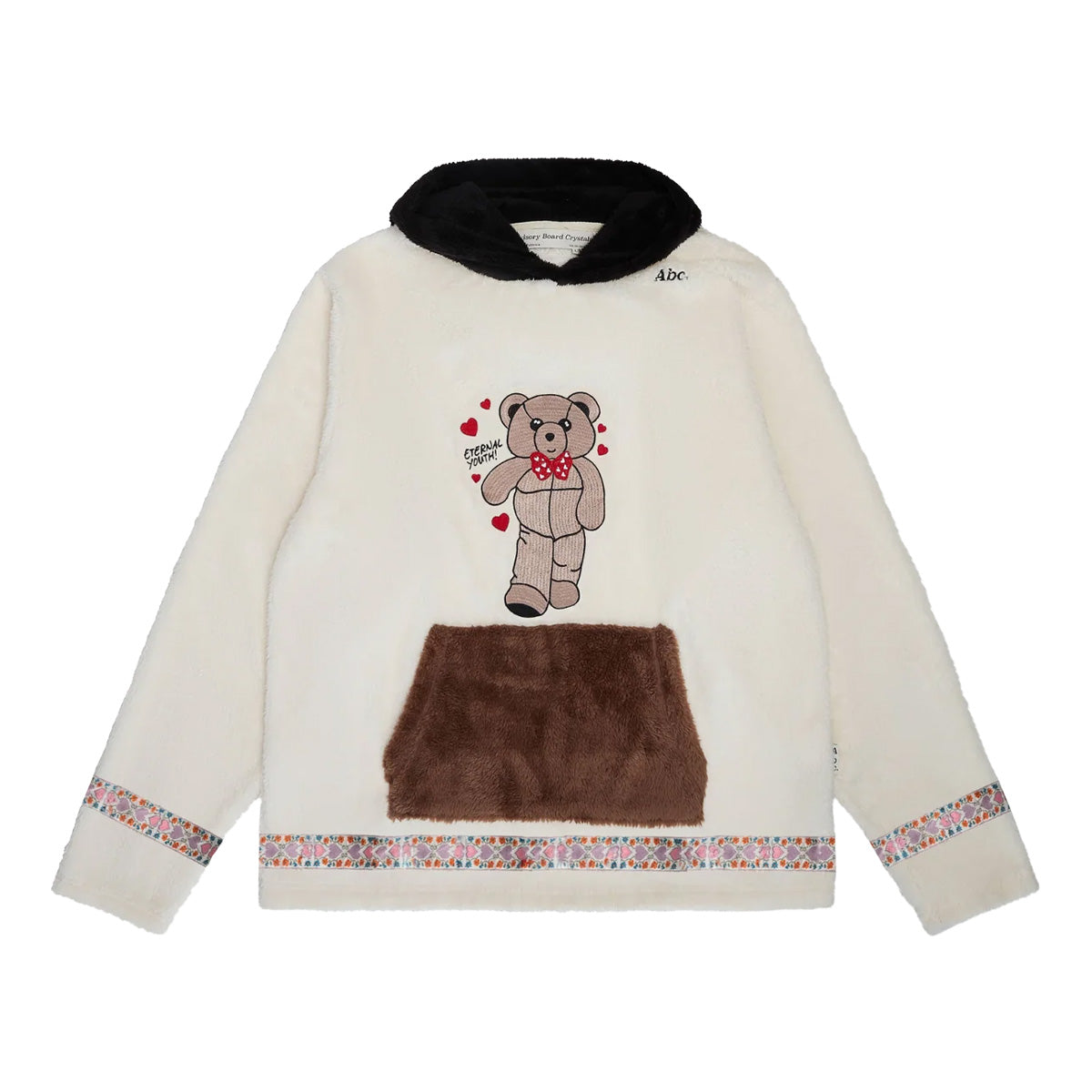 Bear Patch Boa Fleece Pullover Hoodie - Soft & Cozy Women's Winter Sweatshirt | Perfect for Casual Outfits, Outdoor Activities & Lounge Wear