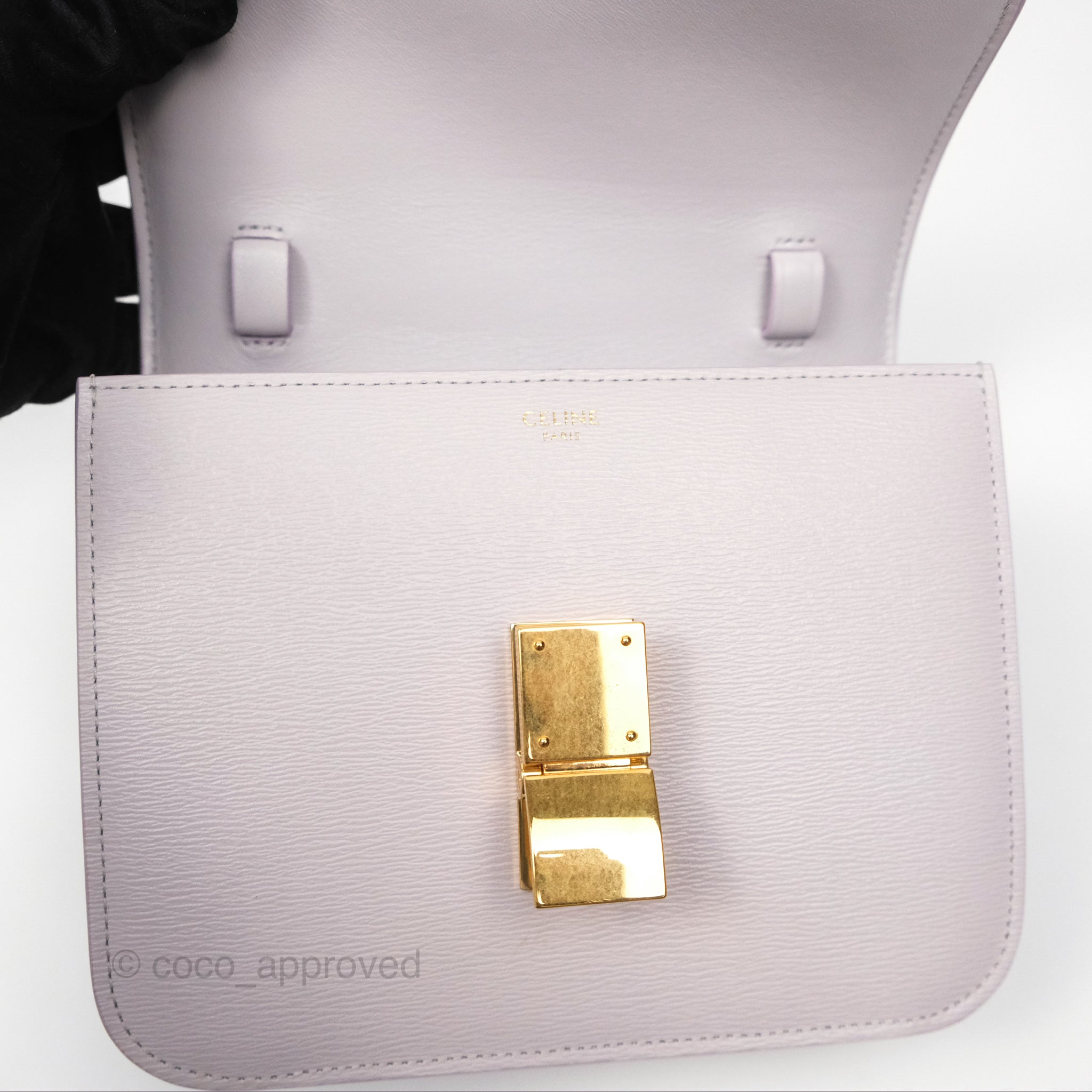 Celine Teen Classic Box Flap Bag in Lavender Grey Liege Calfskin Leather - Luxury Crossbody Purse for Women, Perfect for Date Night & Special Occasions