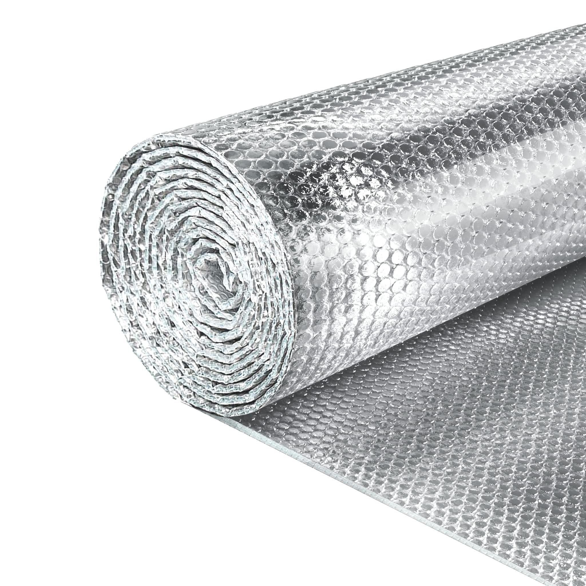 EconoHome Double Bubble Reflective Foil Insulation Roll - 4'x125' Metal Foil Heat Radiant Barrier for Walls, Attics, Air Ducts, Windows & Radiators - Energy Saving Home & RV Insulation for Summer Cooling & Winter Warmth