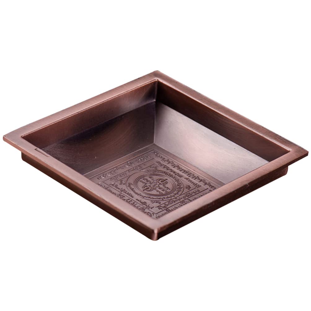 Vintage Zinc Alloy Incense Tray - Buddhist Altar Dish for Aroma & Worship | Home Temple Decor