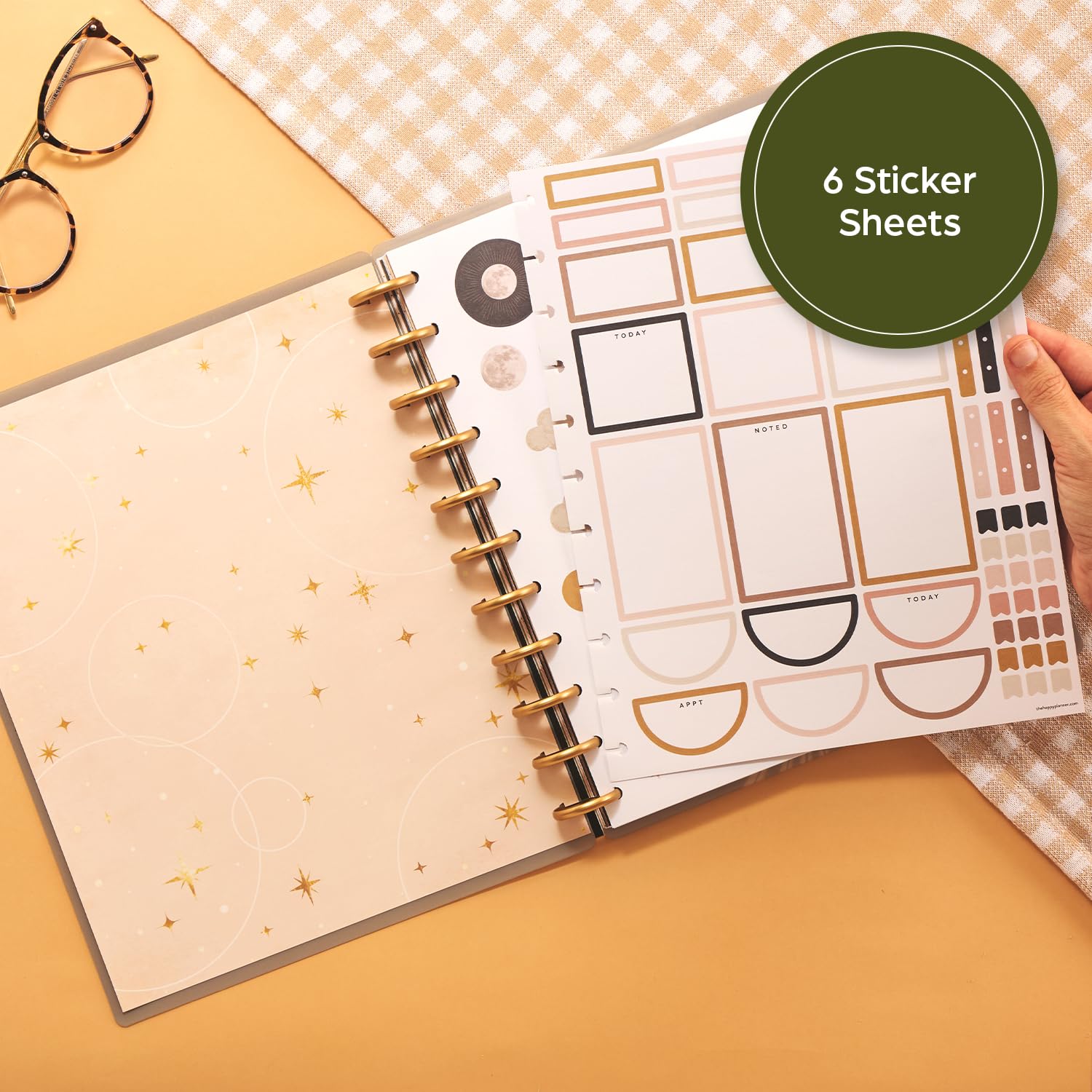 Happy Planner Disc-Bound 12-Month Planner 2025 - Jan-Dec Daily Weekly Monthly Organizer - Big Size 8.5