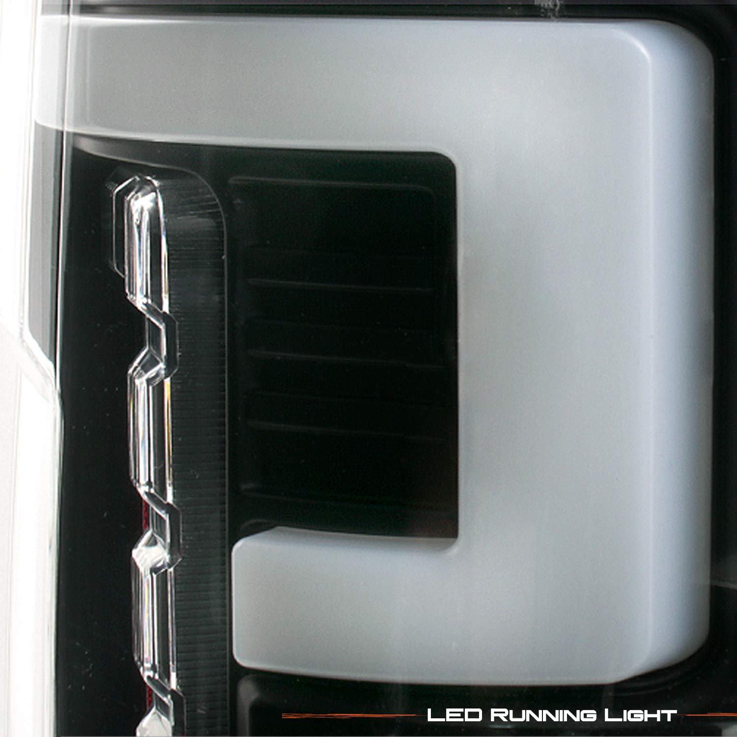AKKON LED Tail Lights for 2017-2019 Ford F250 F350 F450 Super Duty - Black Stripe Tube Style with Blind Spot Monitor (Left+Right Pair) - Enhanced Visibility & Safety for Night Driving & Off-Road Adventures