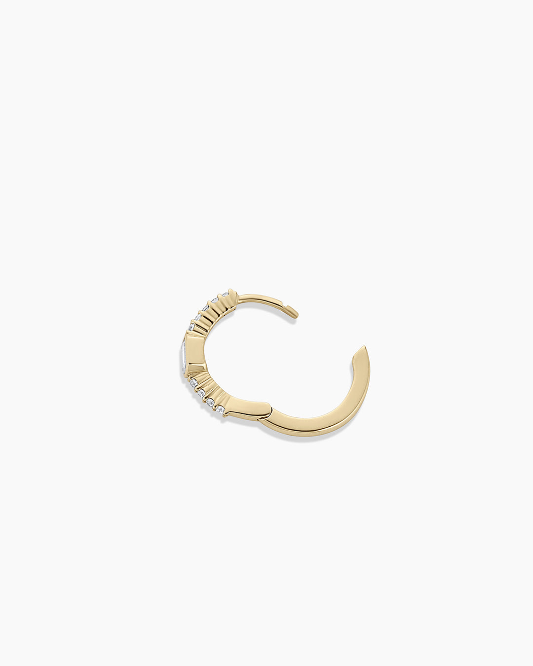 Lab Grown Diamond Emerald Single Huggie Earrings - 14K Gold Hoop Earrings for Women, Minimalist Dainty Jewelry Gift for Her - Perfect for Everyday Wear, Parties & Special Occasions