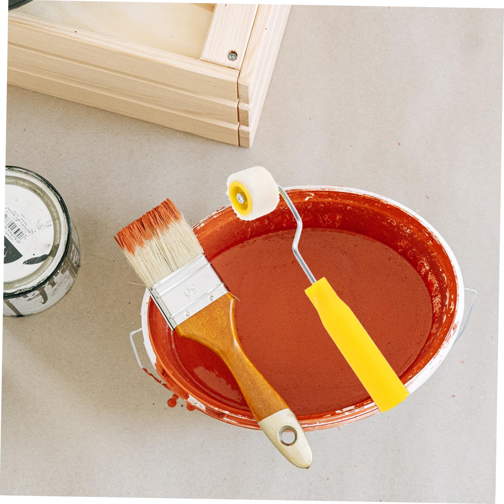 OSALADI 1 Set Paint Roller Covers, Roller Frames & Wall Brushes - Professional Painting Tools Kit for Home DIY, Wall Repair & Small Paint Projects