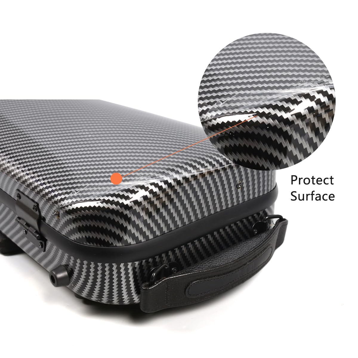 Premium 4/4 Full Size Carbon Fiber Oblong Violin Case - Hard Shell Rectangle Design with Soft Padding, Back Straps & Music Sheet Bag (Black with Code Lock) - Perfect for Professional Musicians, Travel & Storage Protection