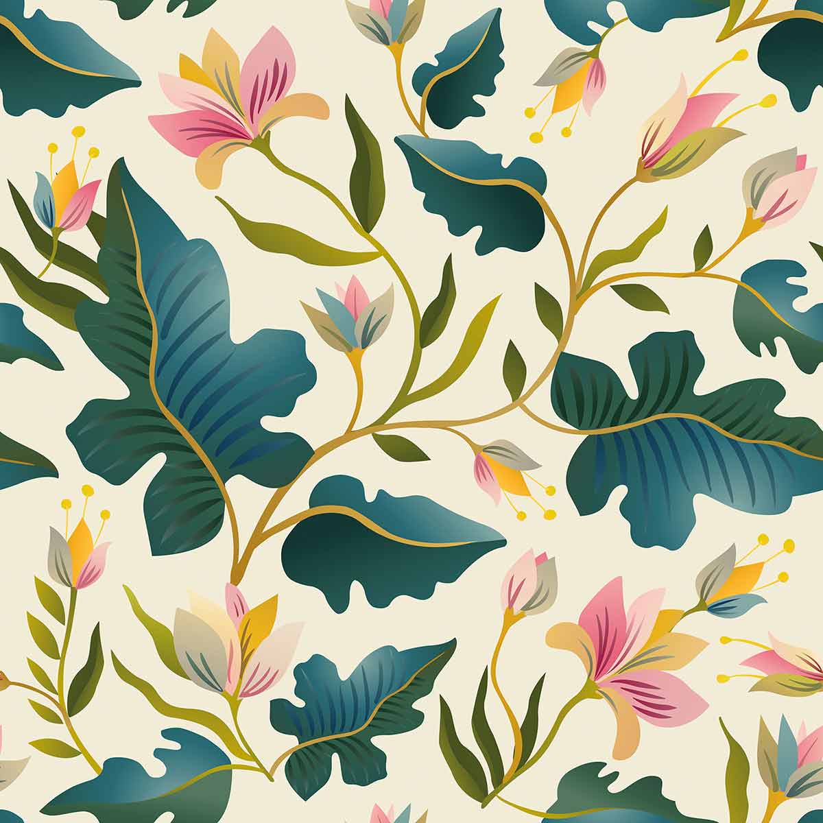 Green Leaf Peel and Stick Removable Wallpaper 4938 - Self-Adhesive Decorative Wall Covering for Home, Office & Nursery - Easy DIY Application & Damage-Free Removal