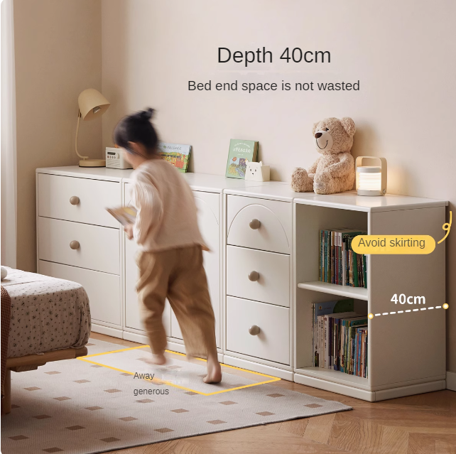 Pine Solid Wood Cream Kids Dresser with 5 Drawers - Nursery Storage Cabinet for Baby Clothes & Toys - Perfect for Bedroom, Playroom & Daycare Organization