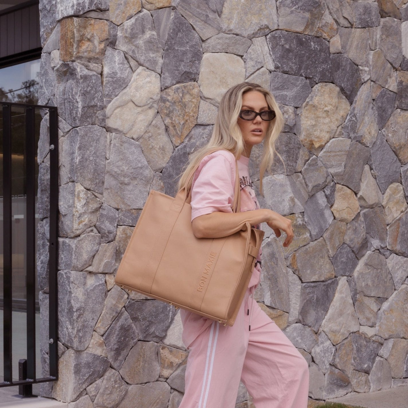 Large Bon Vivant Structured Tote Bag in Tan - Stylish & Spacious Handbag for Work, Travel & Everyday Use