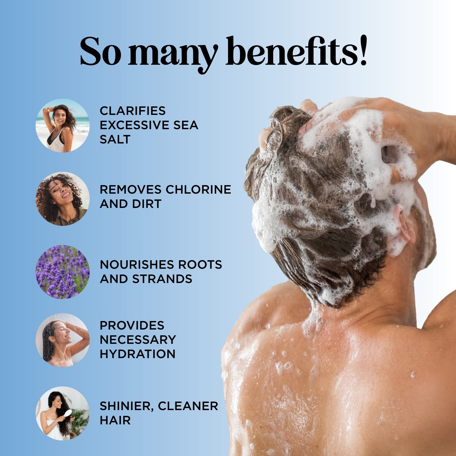 Swim Shampoo for Chlorine Removal - Gentle Cleansing & Hydrating Hair Wash for Swimmers - Post Pool & Beach Hair Care