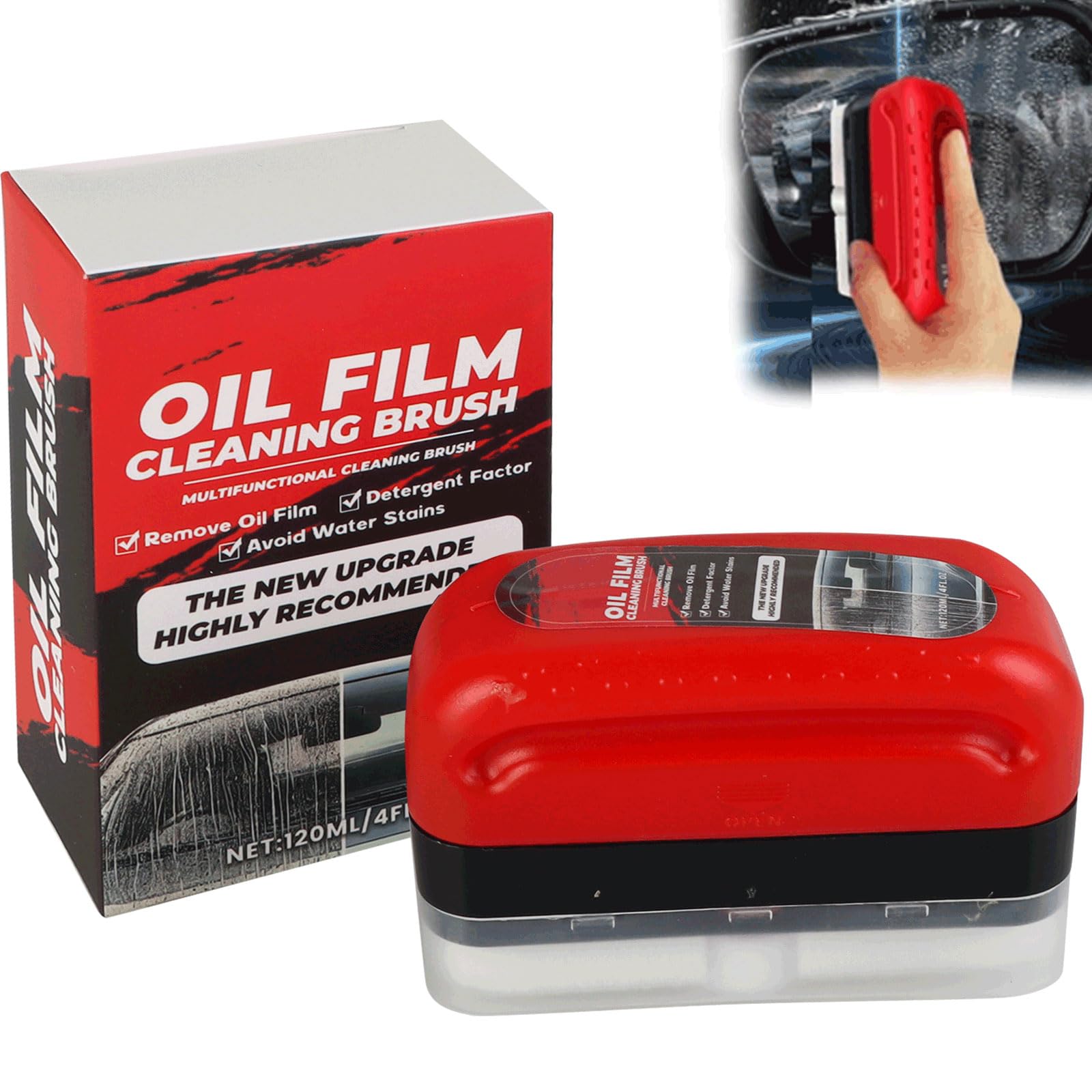 2024 New Automotive Oil Film Cleaning Brush & Glass Cleaning Board - Windshield Oil Film Cleaner & Glass Coating Kit for Cars - Perfect for DIY Car Detailing & Windshield Maintenance