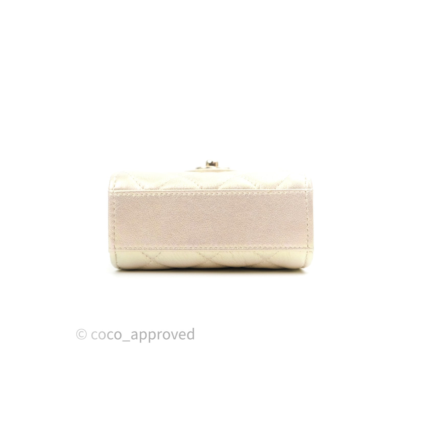 Chanel Classic Ivory Iridescent Gold Hardware Phone Holder - Luxury Designer Phone Case for iPhone & Samsung - Perfect for Parties, Travel & Everyday Use