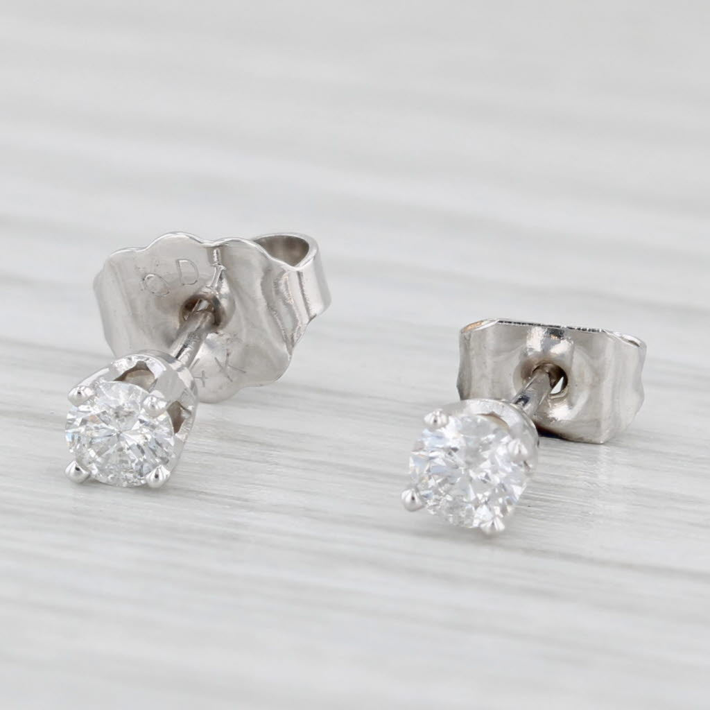 0.20ctw Round Diamond Stud Earrings in 14k White Gold - Solitaire Stud Earrings for Women, Perfect for Everyday Wear, Gift Giving & Special Occasions