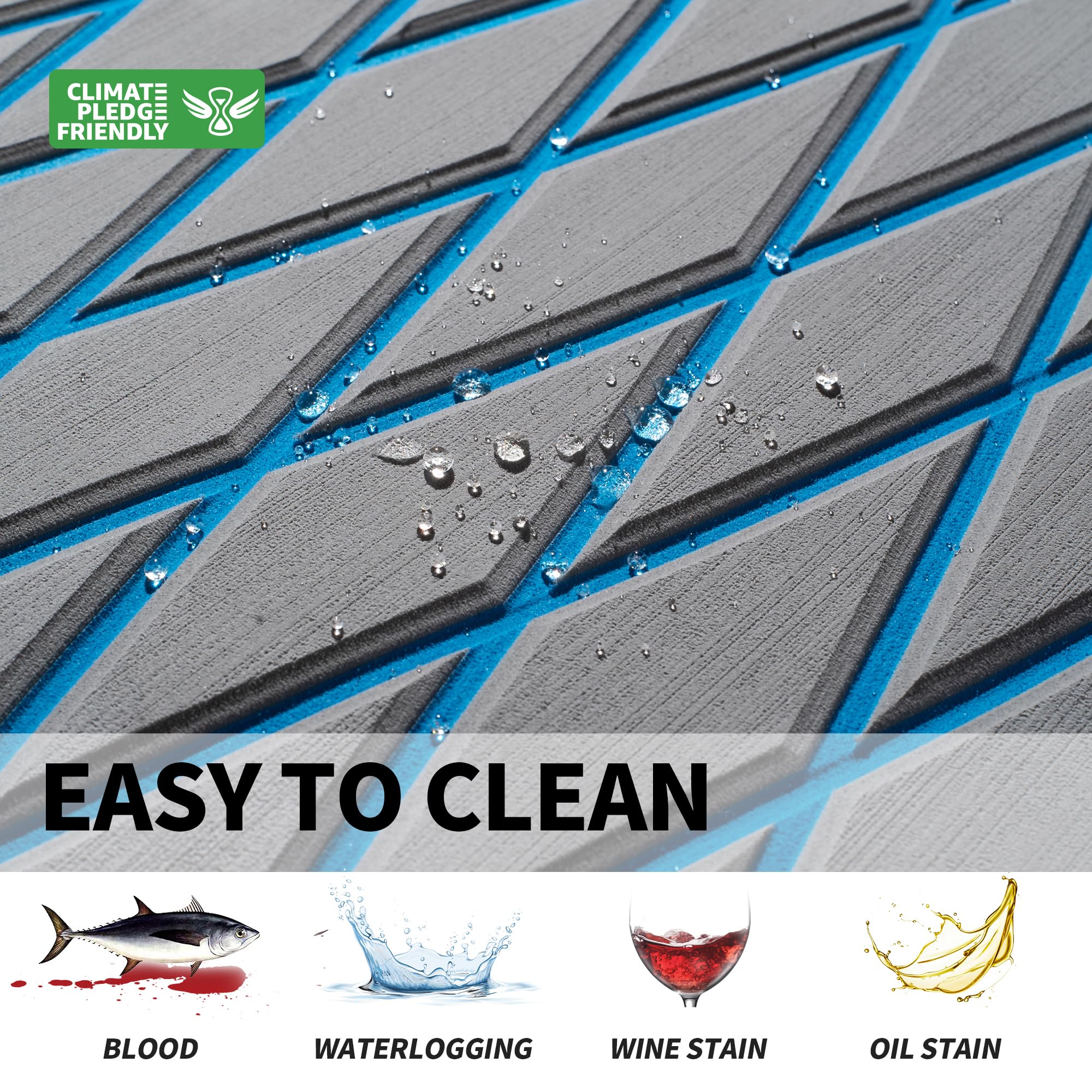 Premium EVA Foam Boat Flooring - Non-Slip Marine Decking Mat with Self-Adhesive Backing - Waterproof Boat Floor Covering for Yachts, Motorboats, Kayaks & RVs - Ideal for Wet Deck Protection & Comfort Underfoot