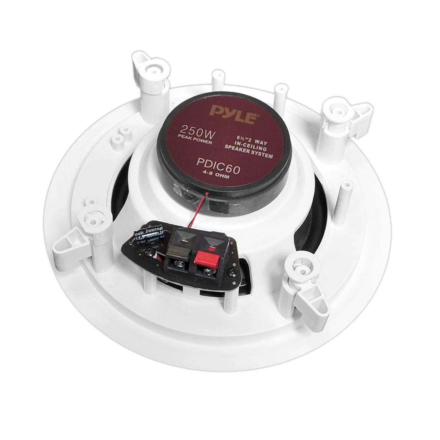 Pyle PDIC60 6.5 Inch 250 Watt 2-Way In-Wall/Ceiling Home Speaker System (4 Pair) - Perfect for Home Theater, Surround Sound & Multi-Room Audio Installation