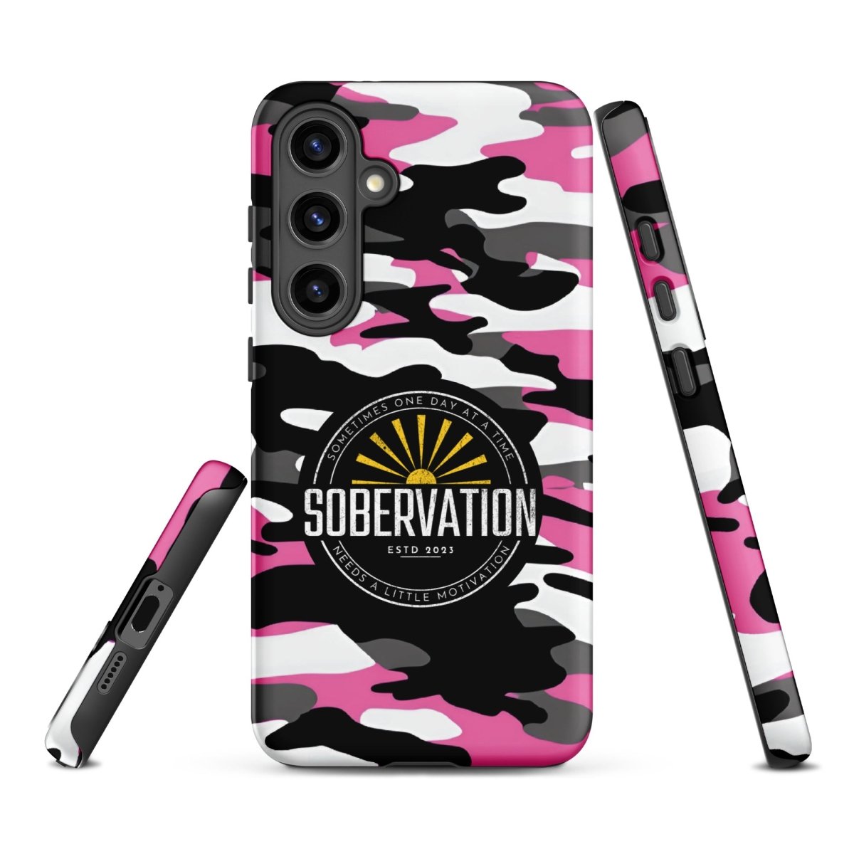 Sobervation Pink Camo iPhone Case - Durable Protective Cover for iPhone [6/7/8/X/11/12/13/14/15] - Motivational Sobriety Support - Perfect for Recovery Meetings & Daily Inspiration