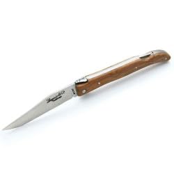 Authentic French Laguiole Knife with Lock-Back System - Handcrafted Olive Wood Handle - Premium Pocket Knife for Camping, Hiking & Outdoor Adventures