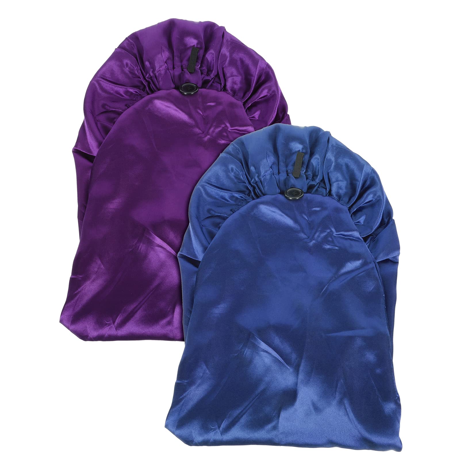 2Pcs Adjustable Nightcap Shower Hat - Large Round Sleeping Cap for Home, Travel & Spa (Multiple Colors) | Soft & Comfortable Hair Protection for Showering, Sleeping & Beauty Routines