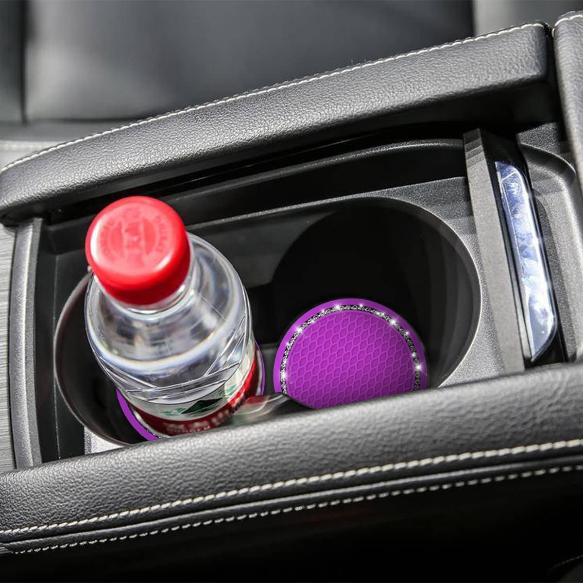 2-Pack Bling Crystal Rhinestone Car Cup Holder Coasters - 2.75