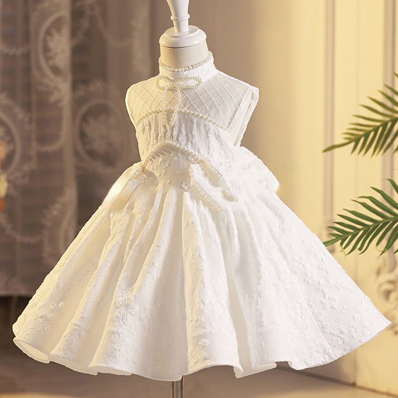 Elegant White Sleeveless Princess Dress for Baby Girls - Toddler Prom Evening Gown for Special Occasions, Birthday Parties & Photo Shoots