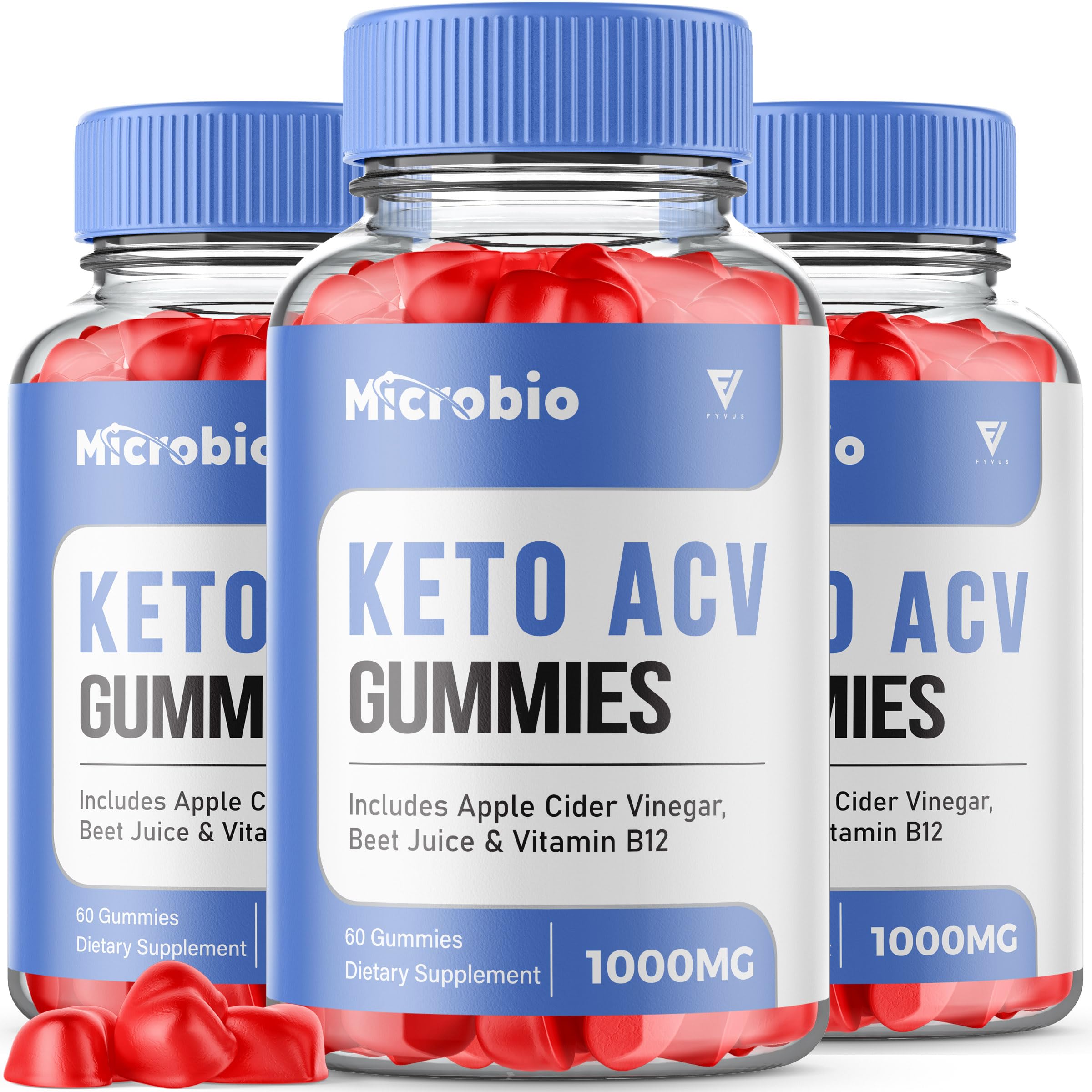 Microbio Keto ACV Gummies (3 Pack) - Apple Cider Vinegar Keto Supplement for Weight Loss & Energy Boost - 180 Gummies Maximum Support Formula - Perfect for Ketogenic Diet & Healthy Lifestyle
