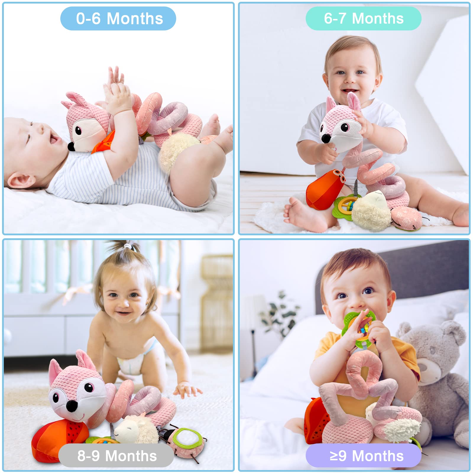 Best Baby Car Seat Toys for 0-12 Months - Soft Developmental Infant Toys with Music, Rattles & Teether for Newborns 0-3-6-9 Months - Perfect for Stroller, Crib & Travel - Gift for Boys & Girls