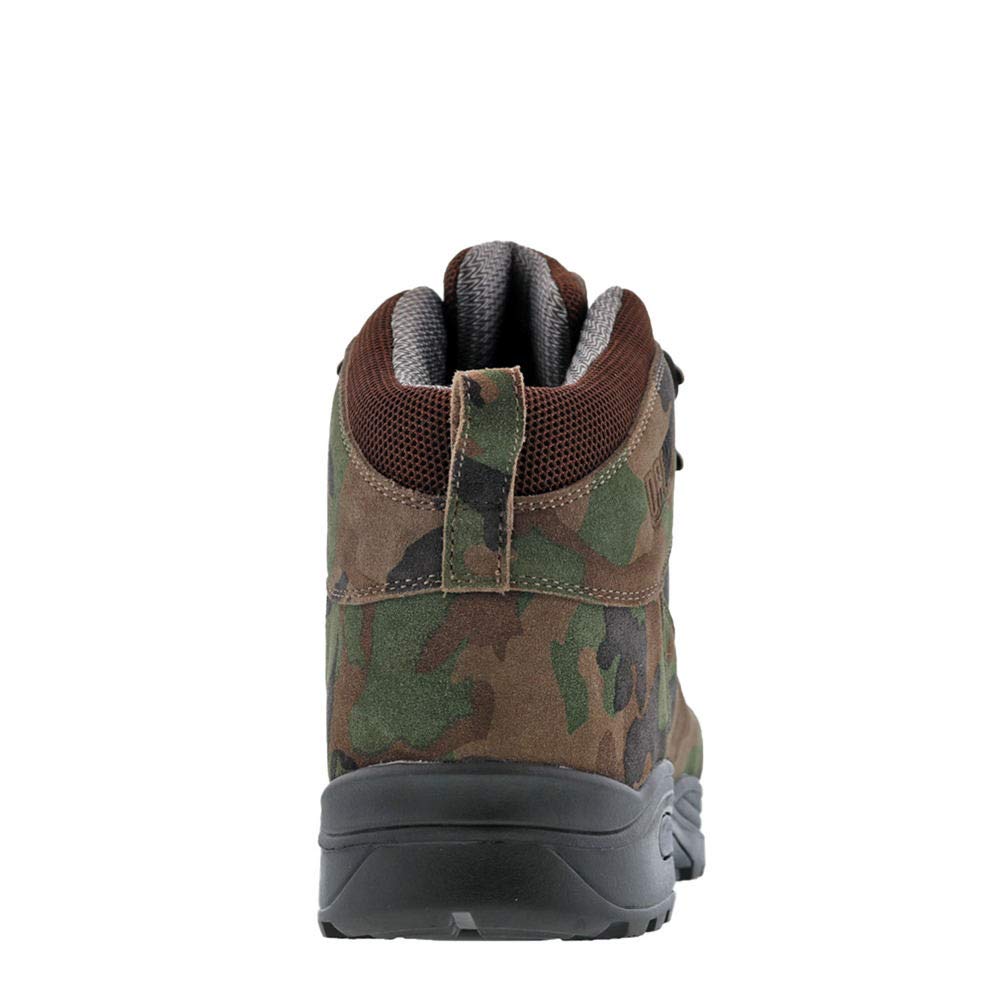 Drew Rockford Men's Orthopedic Boots - Camo Suede Leather Wide Width (13 6E) for Outdoor Hiking & Work Comfort