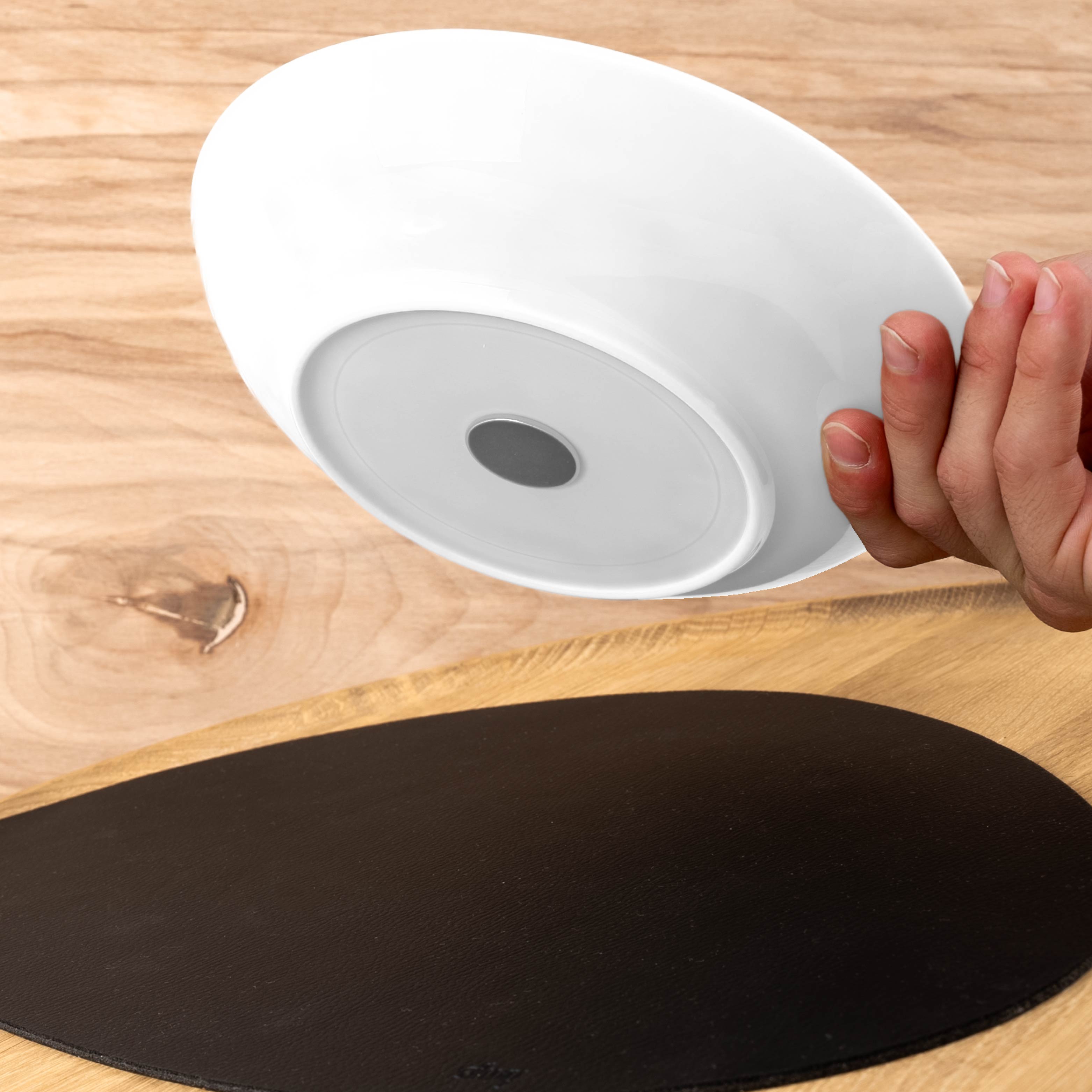 Premium Porcelain Food Bowls with Magnet Base - 21cm Classic Design for Cats & Small Pets - Perfect for Pet Feeding, Home Decor, and Gift Giving