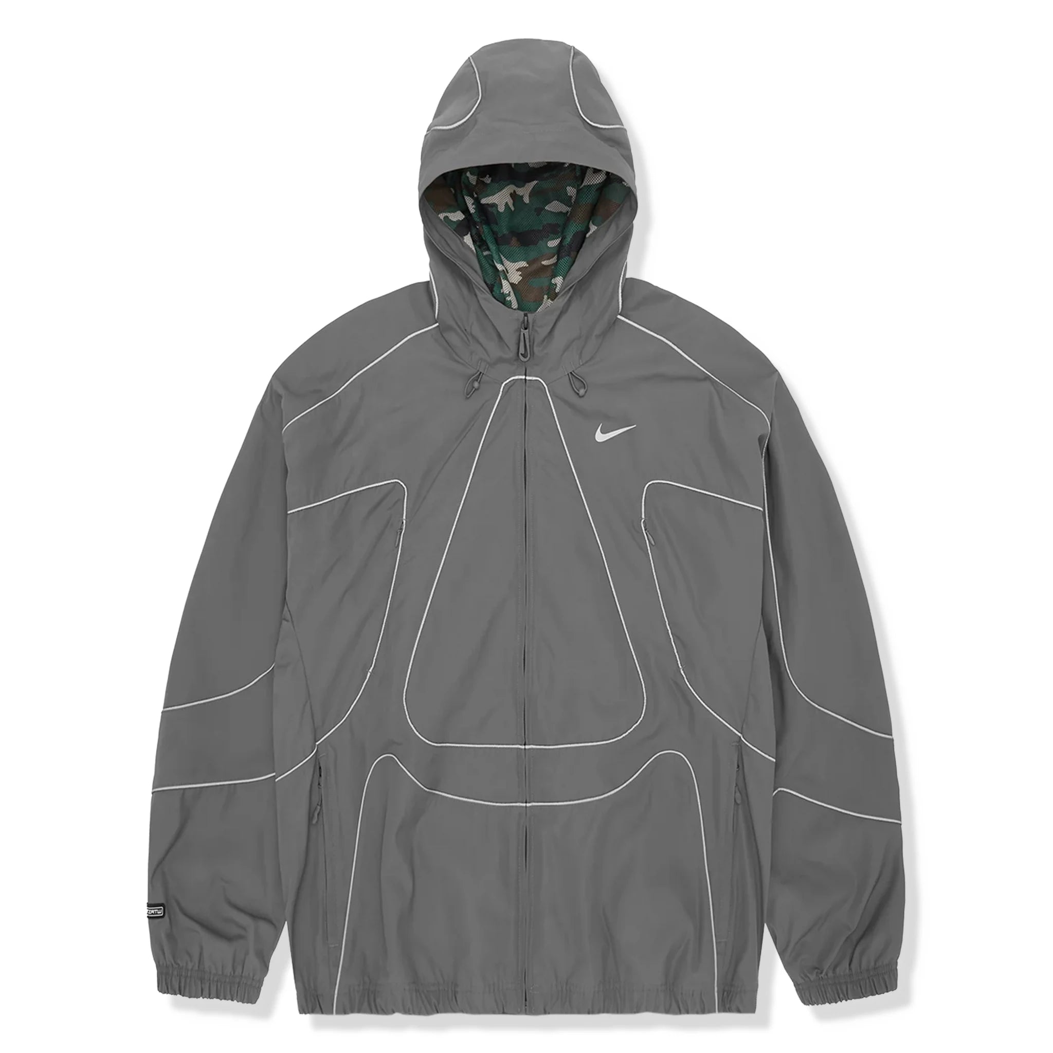 Corteiz x Nike Gully Grey Track Jacket - Men's Lightweight Running Hoodie - Perfect for Gym, Jogging & Streetwear Fashion
