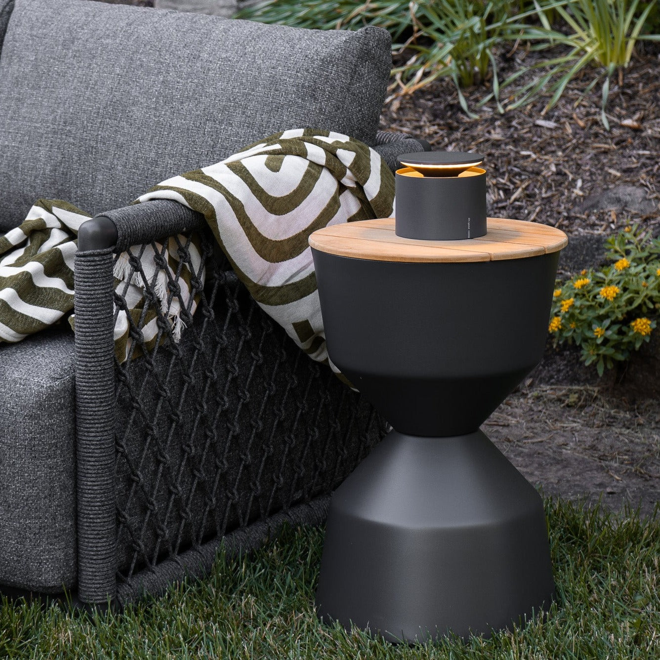 Sutton Ice Bucket End Table - Stylish Side Table with Built-in Ice Bucket for Drinks | Perfect for Living Room, Patio, and Outdoor Entertaining