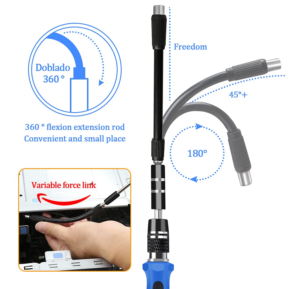 138 in 1 Precision Magnetic Screwdriver Set - Professional DIY Repair Tool Kit for Electronics with Portable Case - Perfect for iPhone, MacBook, Laptop, PC, Tablet, Watch & Glasses Repair - Blue
