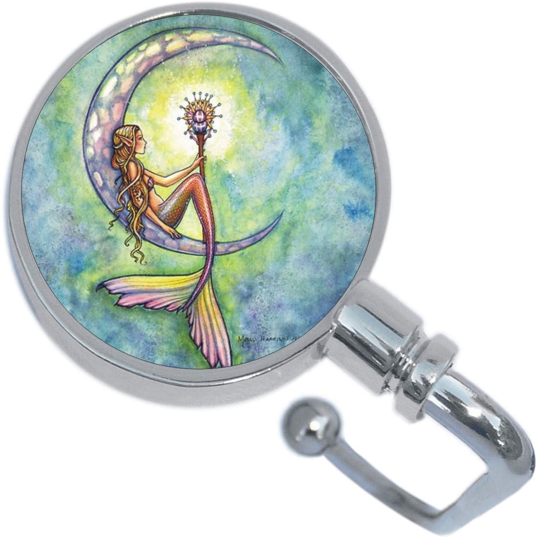 NewCharms Mermaid Crescent Moon Purse Hanger - Stylish Bag Hook for Women | Perfect for Restaurants, Shopping & Travel Accessories