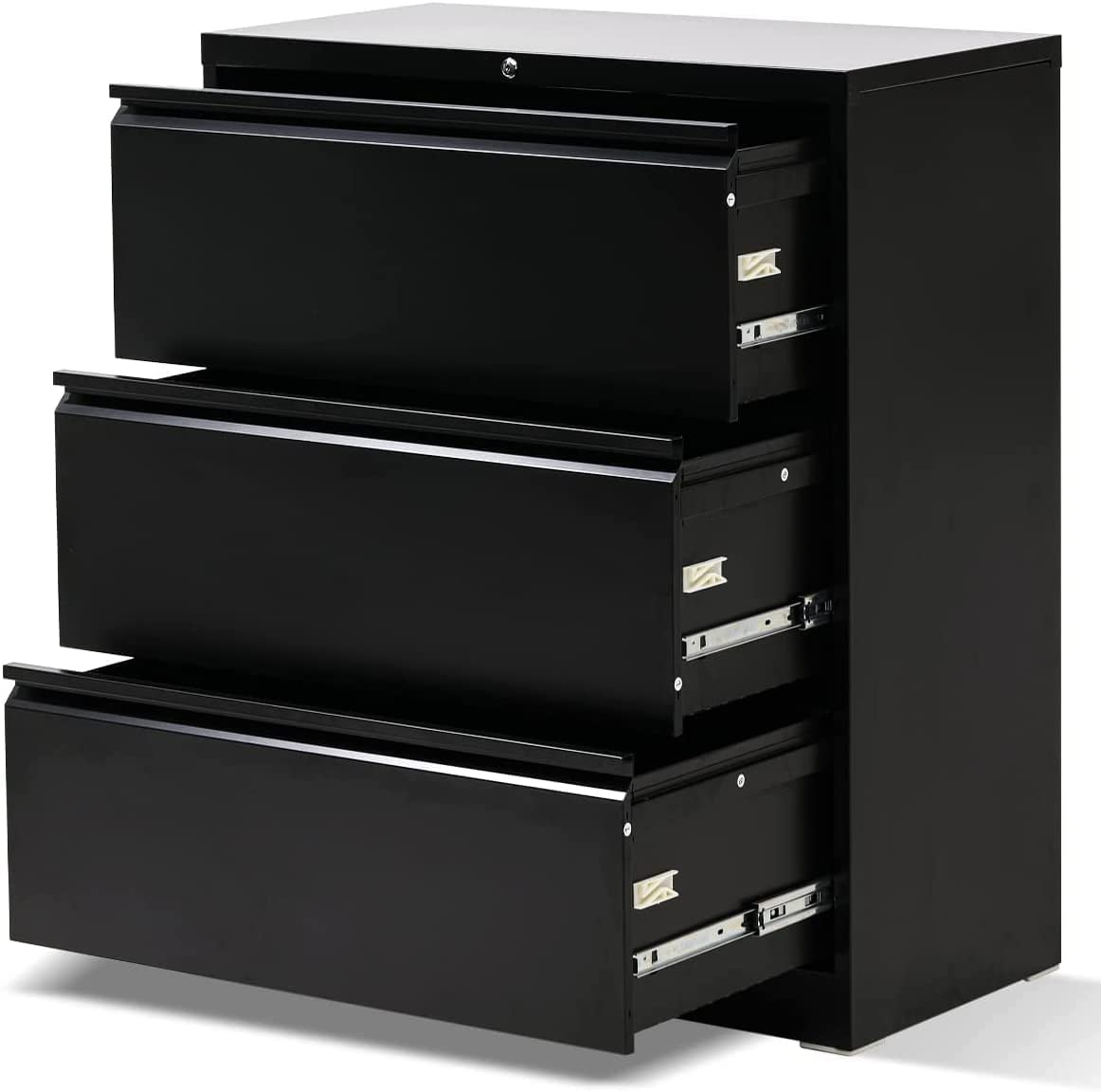 3-Drawer Metal Lateral File Cabinet with 6 Adjustable Hanging Bars - Lockable Home Office Storage for Legal & Letter Size Documents | Perfect for Office Organization & Document Filing