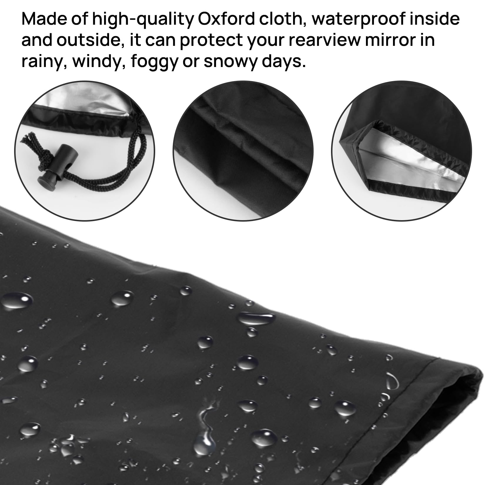 PSLER Universal Car Side Mirror Covers (2-Pack) - Waterproof Snow & Ice Protection for Winter Driving - Durable Exterior Mirror Covers for Trucks, SUVs, and Sedans - Perfect for Snowy Roads and Cold Weather Commuting