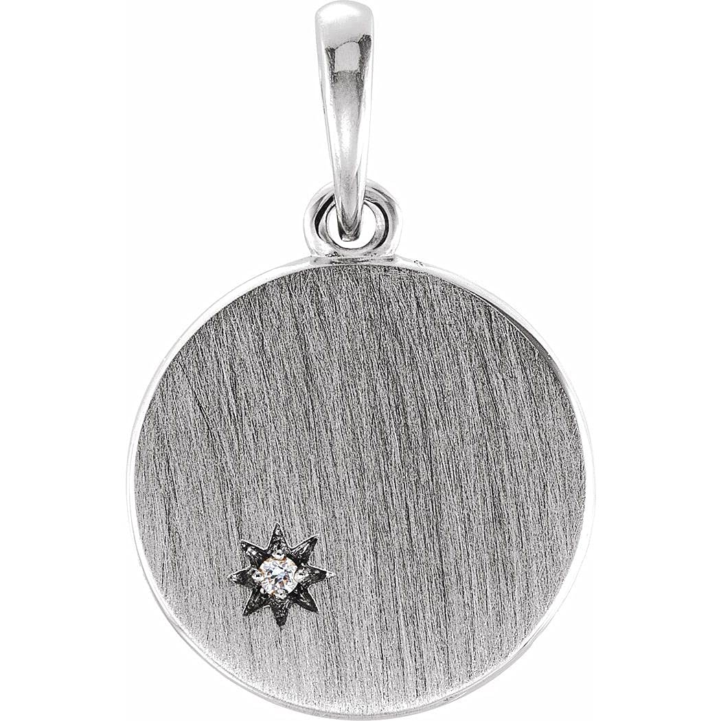 925 Sterling Silver Polished 5 Carat Diamond Engravable Pendant Necklace for Women - Elegant Jewelry Gift for Anniversary, Birthday & Valentine's Day - Perfect for Special Occasions & Everyday Wear