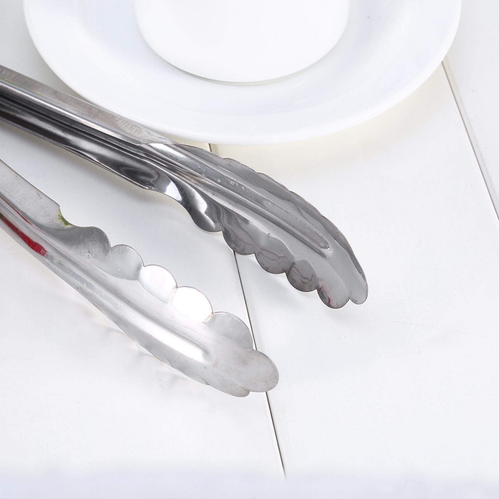9-Inch Stainless Steel Kitchen Tongs - Heavy Duty BBQ & Serving Tongs for Cooking, Grilling, Buffet, Steak, Bread - Perfect for Restaurants, Picnics & Home Kitchens