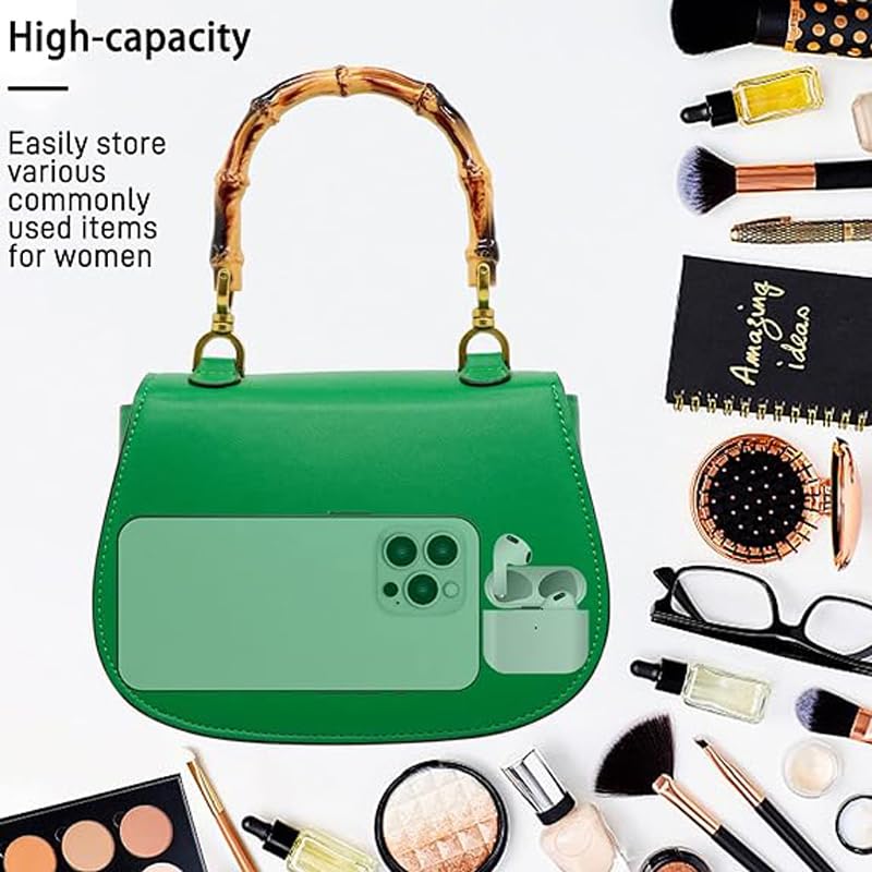Women's Bamboo-Shaped Tote Bag with Top Handle - Stylish Crossbody Satchel Purse for Work, Travel & Everyday Use