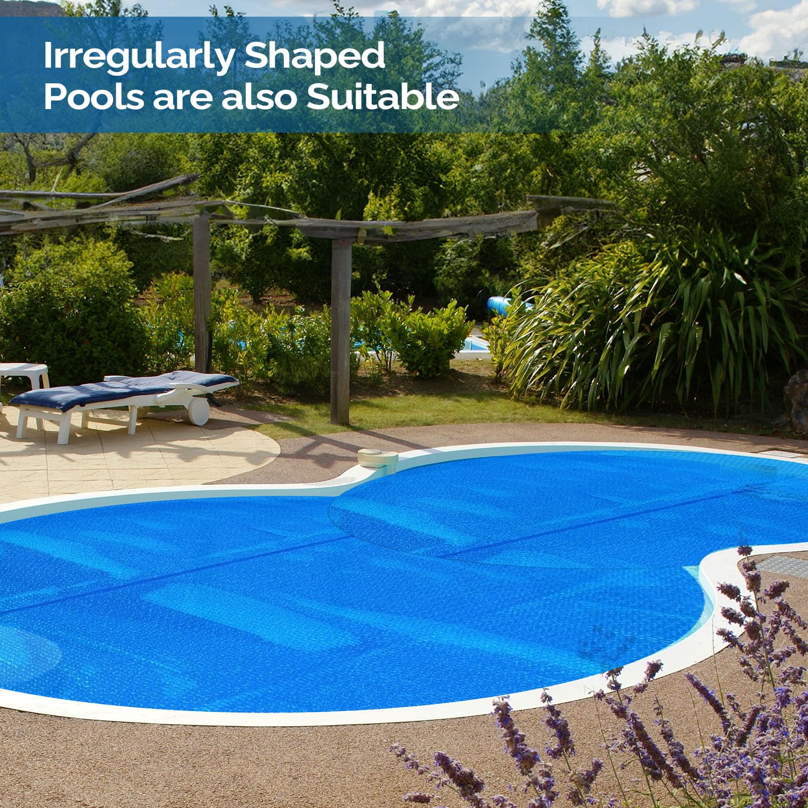 VINGLI 12Mil Solar Pool Cover - 12FT Round Solar Blanket for Inground & Above-Ground Swimming Pools - Blue (12') - Energy Efficient Heating Solution for Year-Round Swimming Comfort