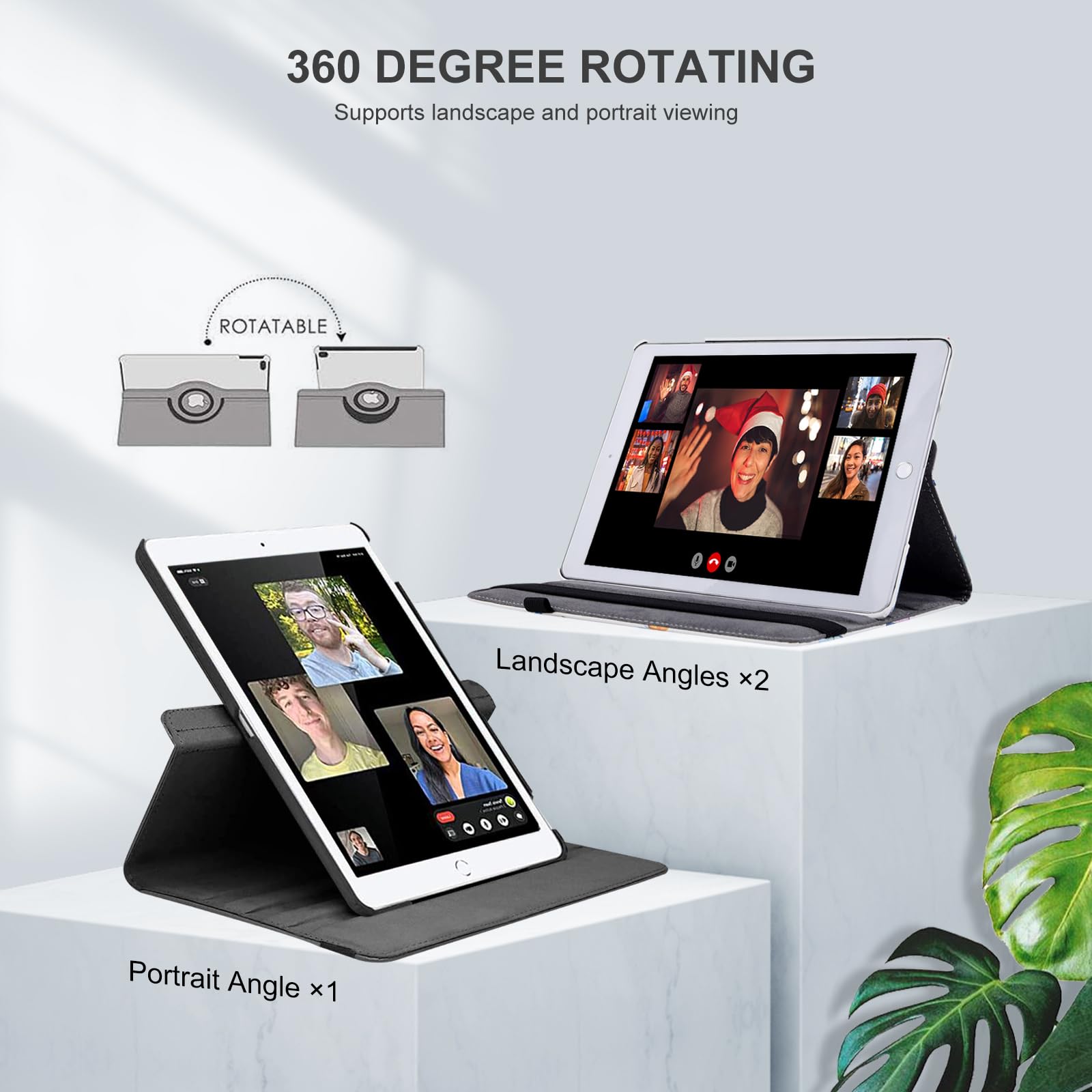 360° Rotating Stand Smart Cover Case for iPad 10.2