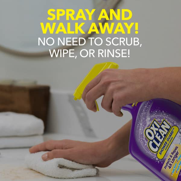 OxiClean Shower Guard Daily Shower Cleaner Spray - 30 fl oz (Pack of 2) - Removes Soap Scum, Hard Water Stains & Prevents Mold - Perfect for Bathroom, Tile, Glass & Shower Doors