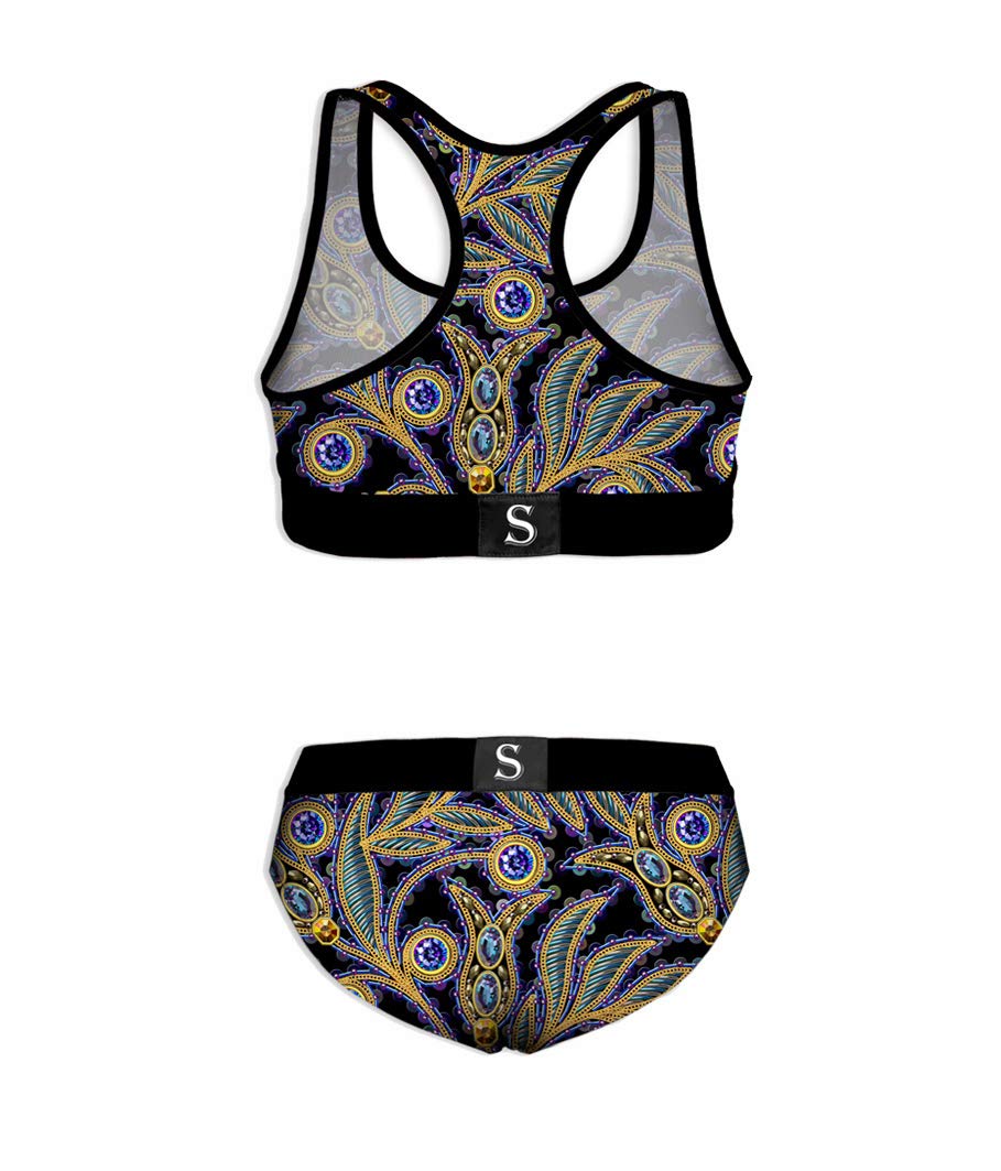 Sunshine Swing Women's 2-Piece Print Yoga Outfit - Seamless Tank Top Bra & Shorts Set for Workout, Running, Gym & Lounge Wear