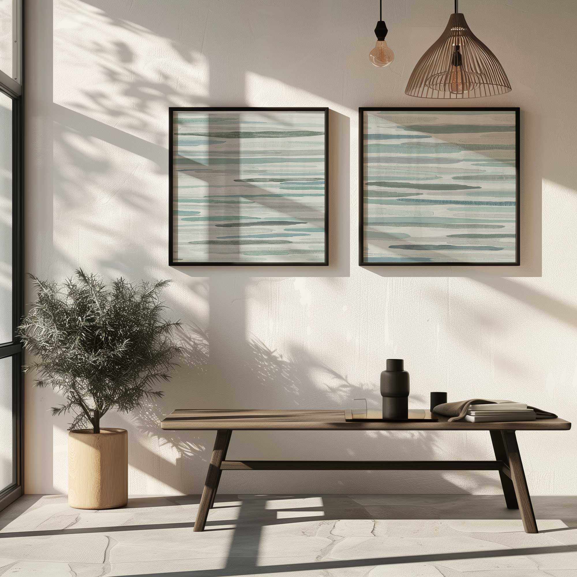 Cresting Calm Set of 2 Wall Art Prints on Archival Matte Paper - Coastal Beach Decor for Living Room, Bedroom & Office