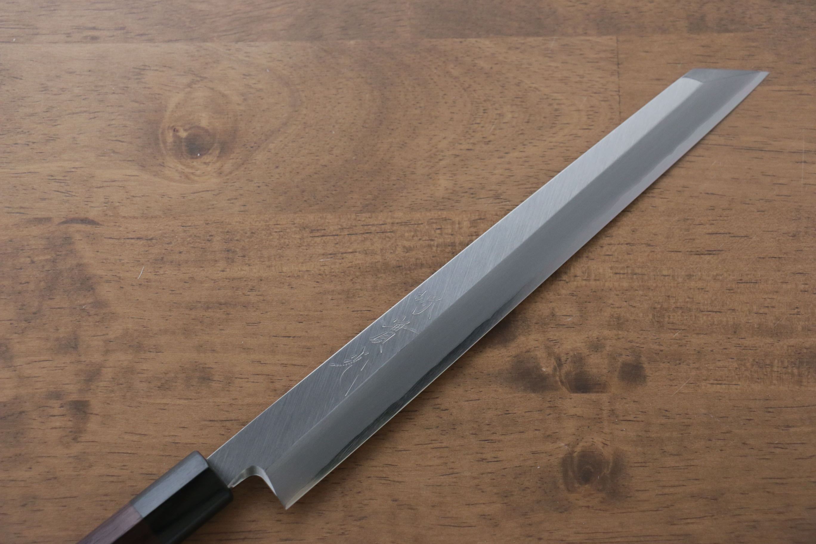 Premium Jikko Silver Steel No.3 Kiritsuke Yanagiba Knife 240mm - Shitan Ebony Handle - Japanese Sushi & Sashimi Chef Knife for Professional Cooking & Food Preparation