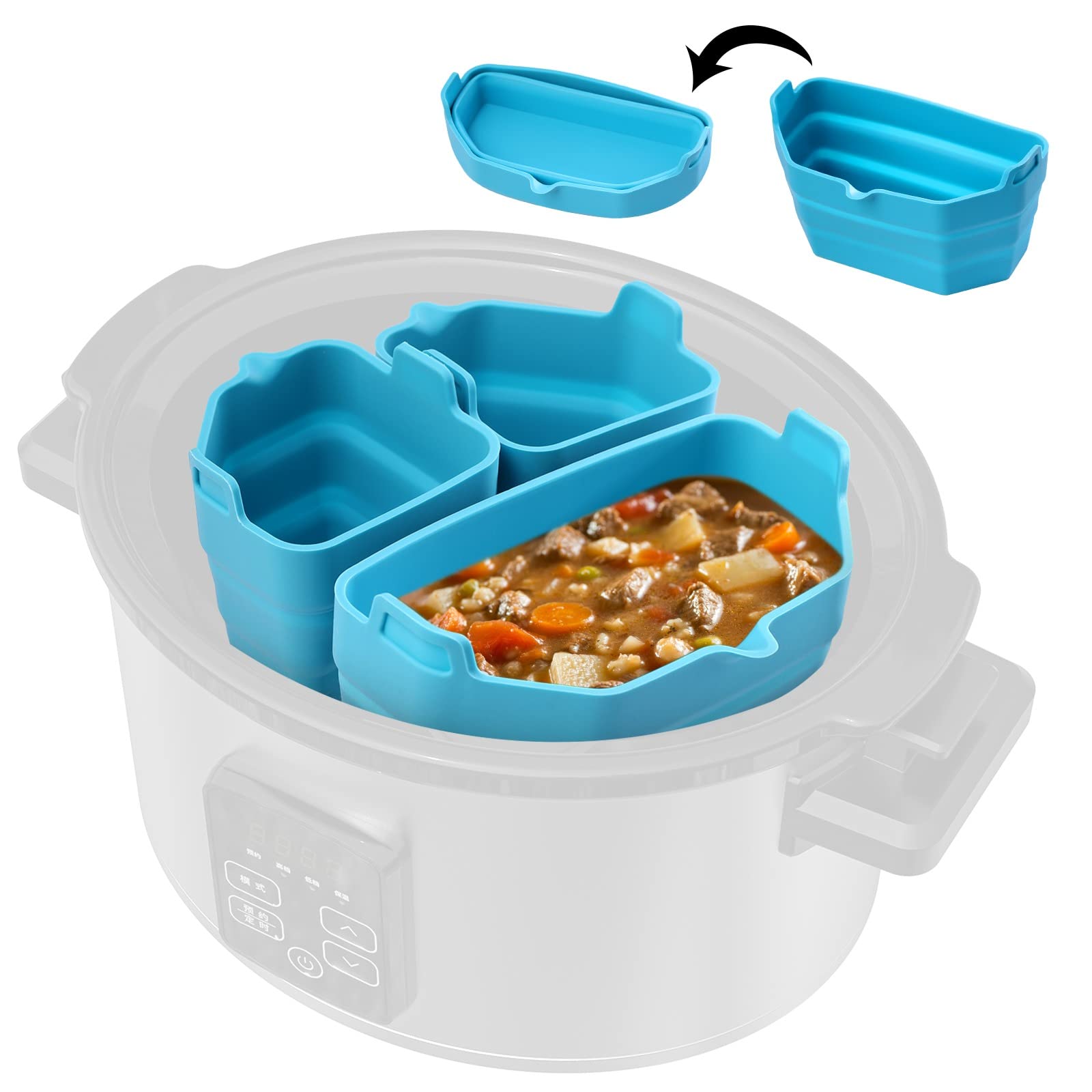 **Camiraft Reusable Silicone Slow Cooker Liners - 3-Pack Food-Grade, Leakproof & Easy Clean for 6-8 Quart Crock Pots | Perfect for Meal Prep, Soups, Stews & Leftovers**