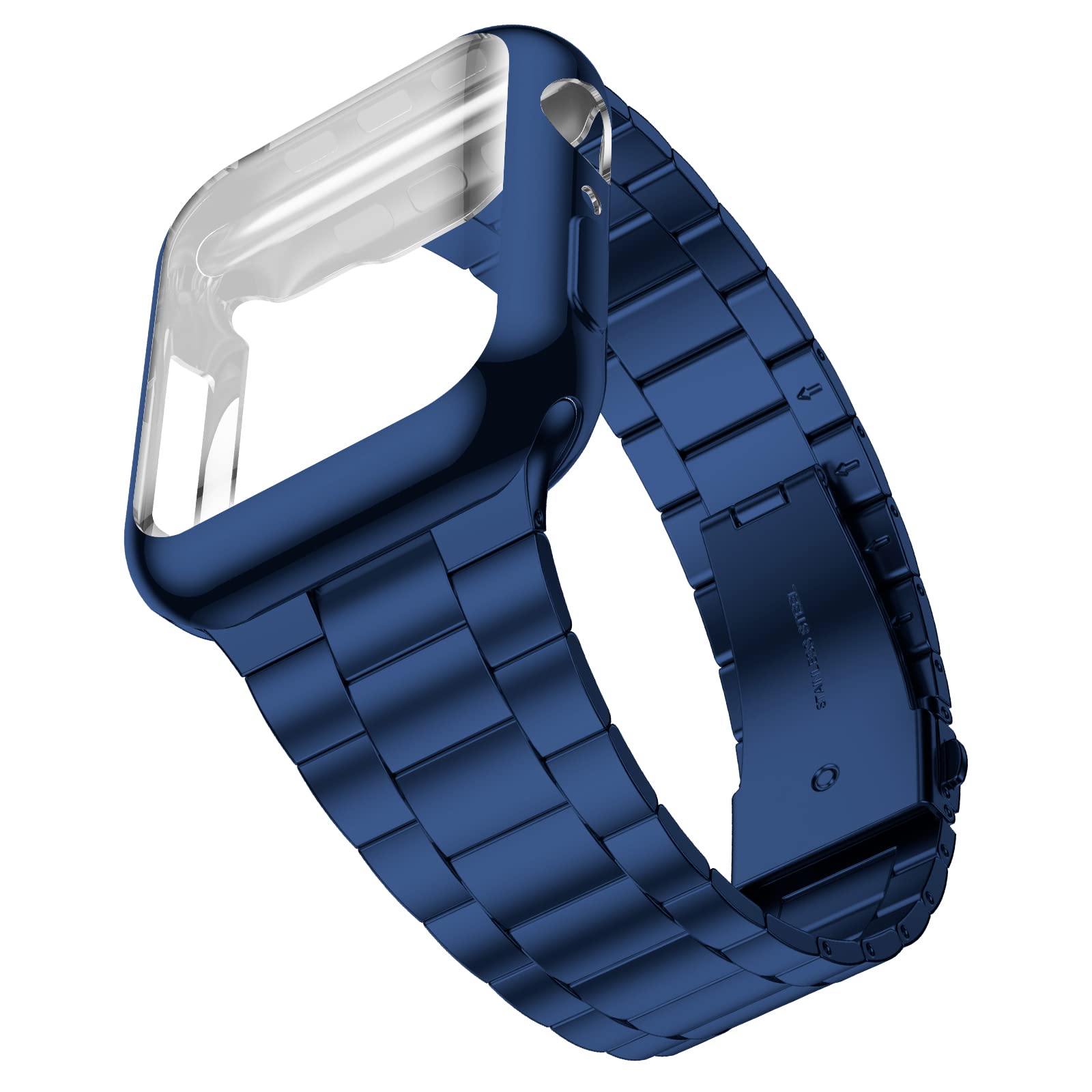 Premium Stainless Steel Apple Watch Band - Compatible with Apple Watch Ultra 49mm, Series 10/9/8/7/6/SE/5/4/3/2/1 (38mm-49mm) - Durable Metal iWatch Strap with Protective Case & Screen Protector for Men & Women - Perfect for Business, Workouts & Everyday Wear