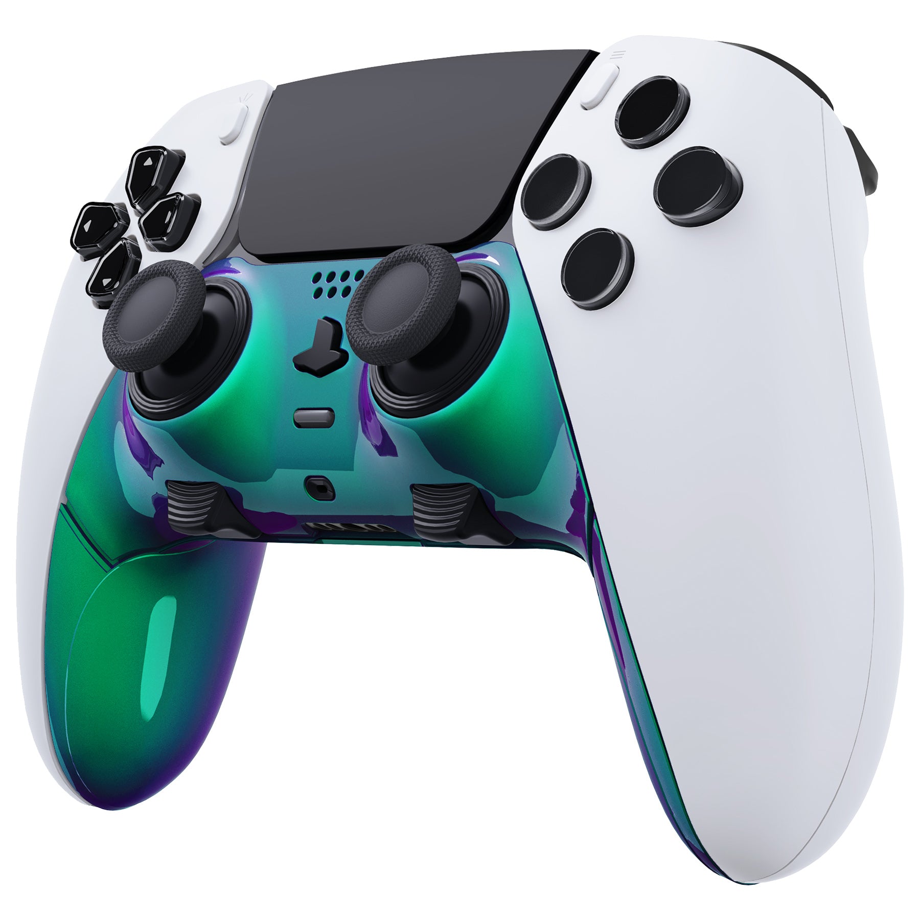 eXtremeRate Chameleon Green & Purple PS5 Edge Controller Shell - DIY Replacement Front & Back Cover with Custom Plates | Gaming Accessories for Enhanced PS5 Edge Controller Aesthetics & Protection