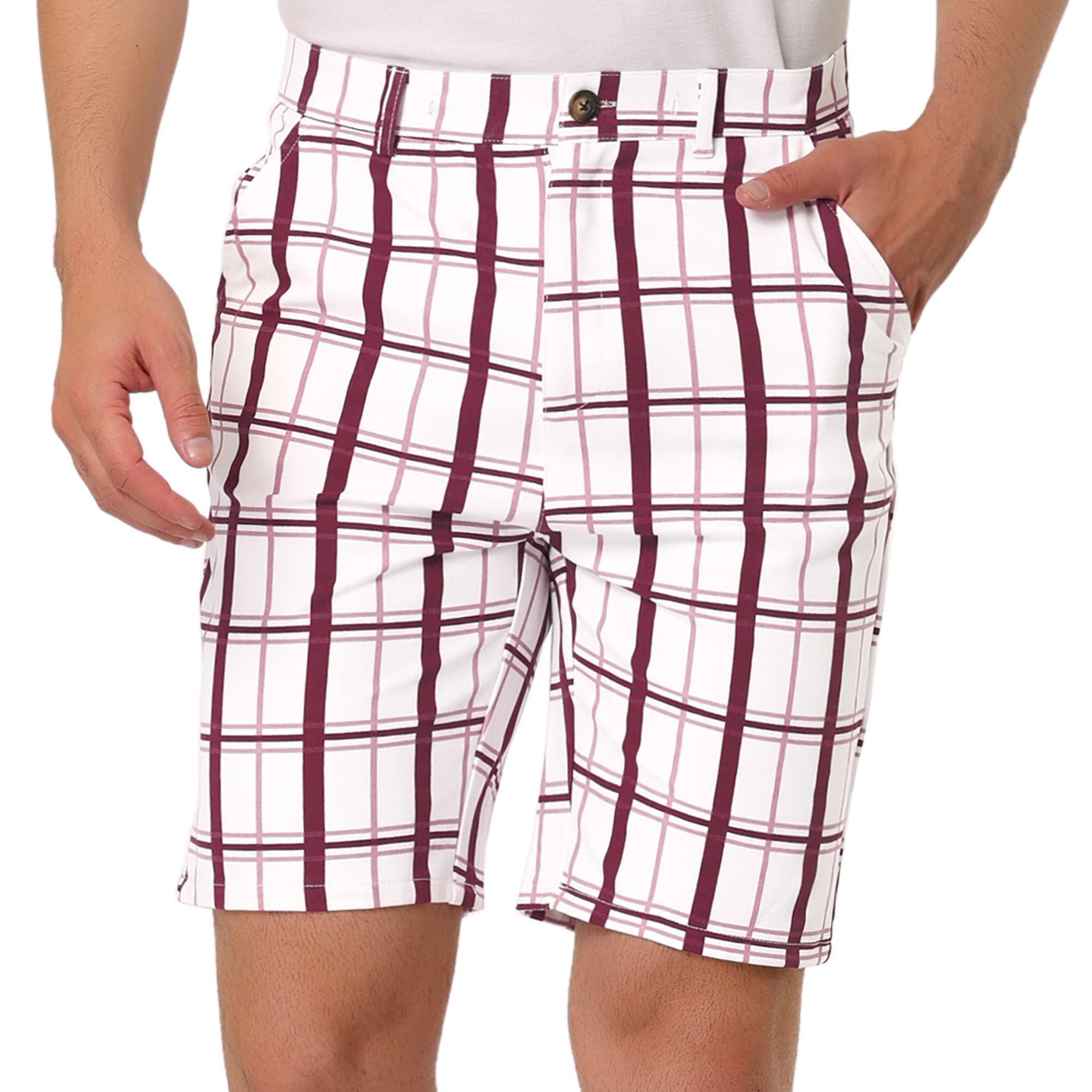 Lars Amadeus Men's Plaid Shorts - Checkered Pattern, Regular Fit, Flat Front Dress Shorts for Casual & Business Wear | Perfect for Summer, Office & Outdoor Activities